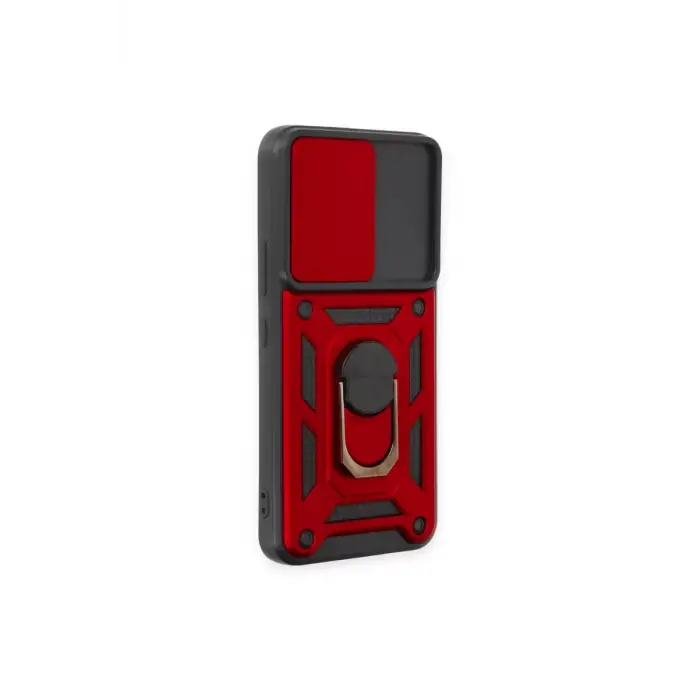 Newface Samsung Galaxy S23 Kılıf Pars Lens Yüzüklü Silikon - Kırmızı