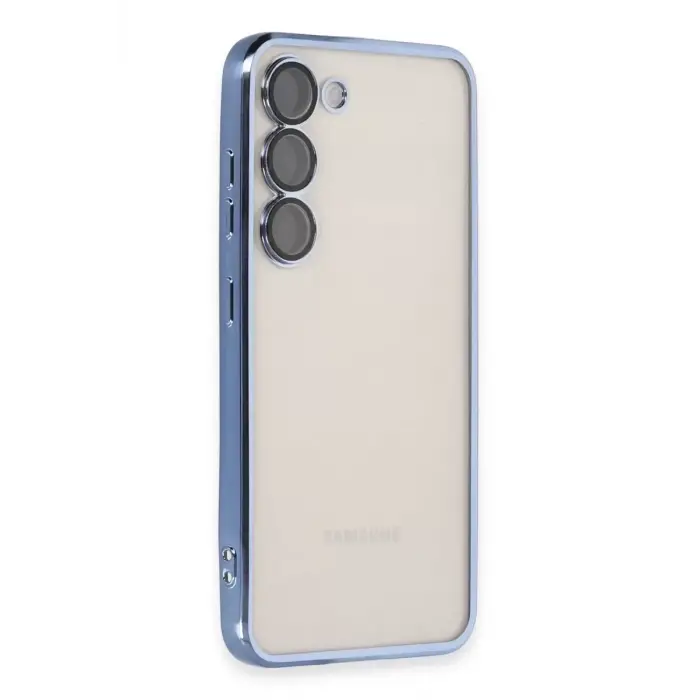 Newface Samsung Galaxy S23 Kılıf Razer Lensli Silikon - Açık Mavi