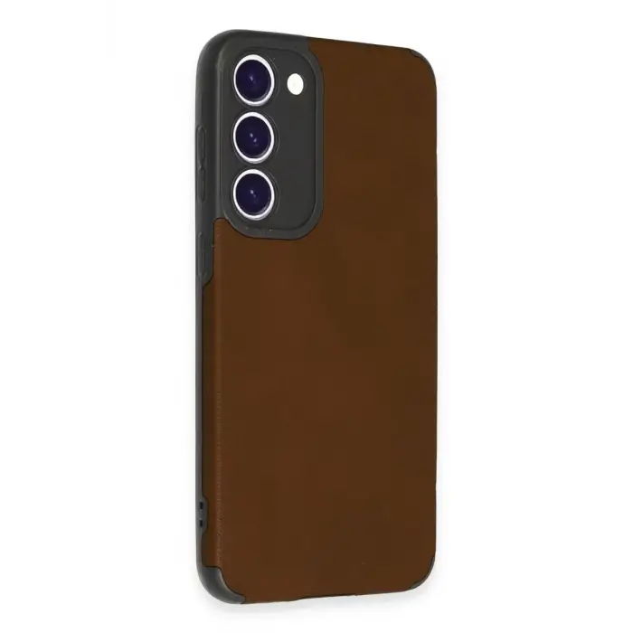 Newface Samsung Galaxy S23 Plus Kılıf Loop Deri Silikon - Kahverengi