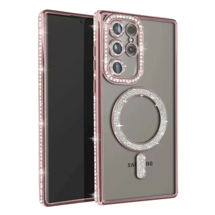 Newface Samsung Galaxy S23 Ultra Joke Simli Magneticsafe Kılıf - Pembe