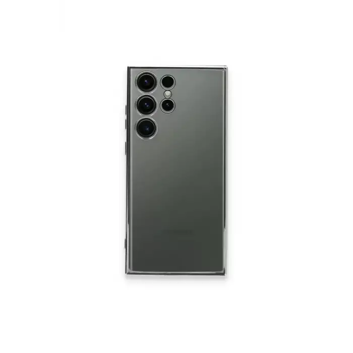 Newface Samsung Galaxy S23 Ultra Kılıf Razer Lensli Silikon - Gümüş