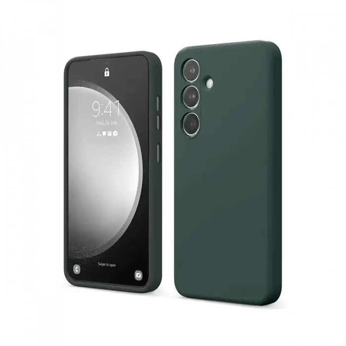 Newface Samsung Galaxy S24 FE Kılıf First Silikon - Koyu Yeşil