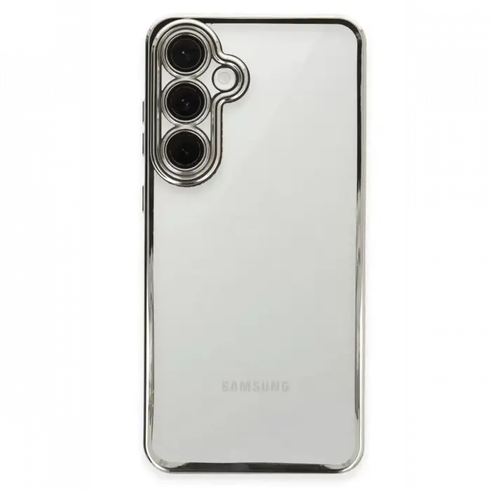 Newface Samsung Galaxy S24 FE Kılıf Razer Lensli Silikon - Gümüş