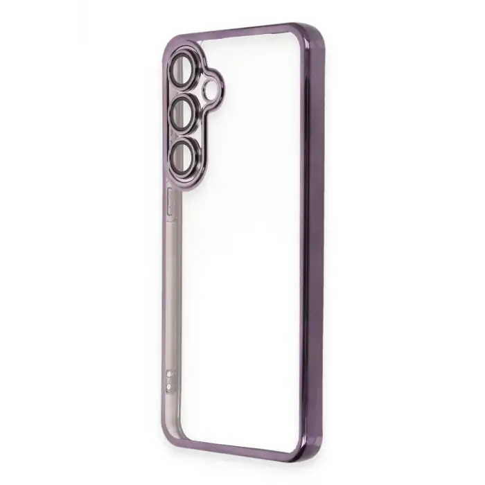 Newface Samsung Galaxy S24 FE Kılıf Razer Lensli Silikon - Mor