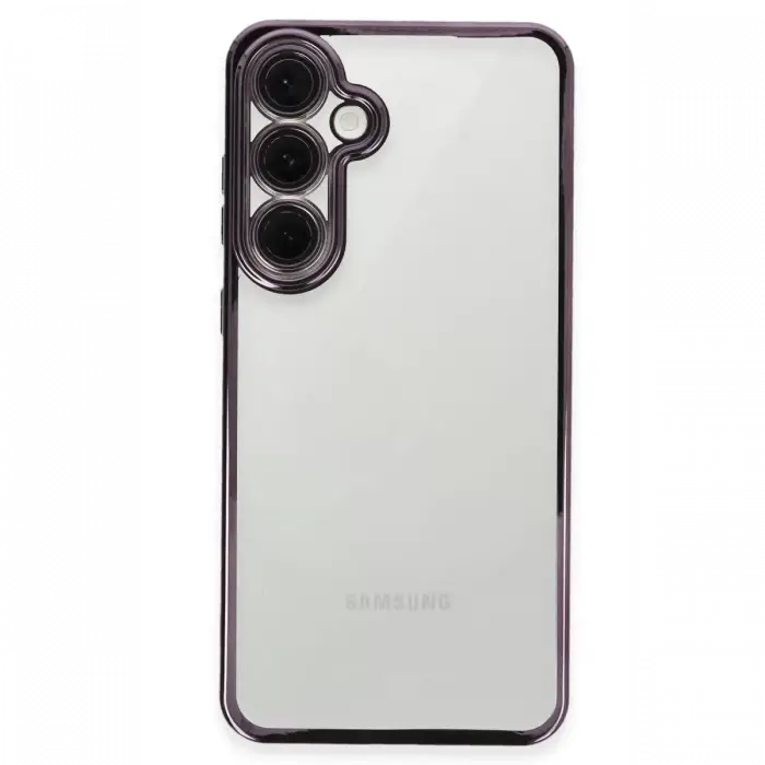 Newface Samsung Galaxy S24 FE Kılıf Razer Lensli Silikon - Mor