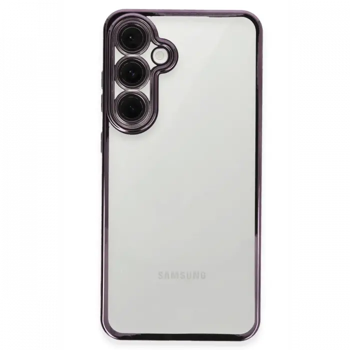 Newface Samsung Galaxy S24 FE Kılıf Razer Lensli Silikon - Mor