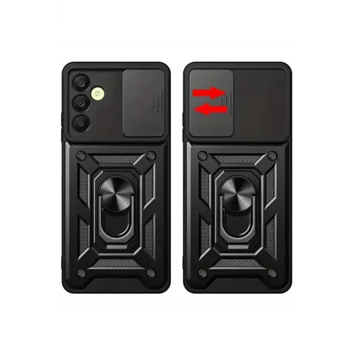 Newface Samsung Galaxy S24 FE Pars Lens Yüzüklü Silikon - Siyah