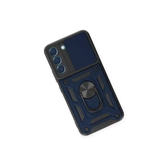 Newface Samsung Galaxy S24 Kılıf Pars Lens Yüzüklü Silikon - Lacivert