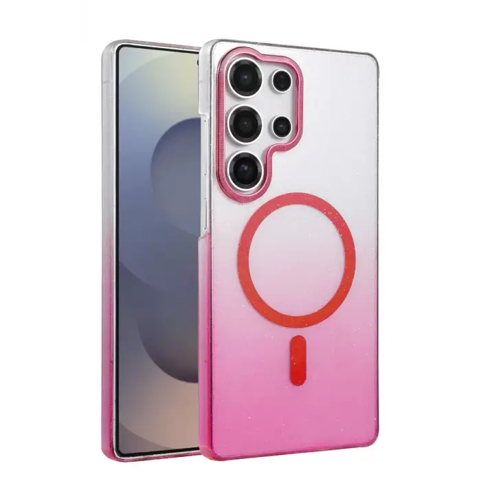 Newface Samsung Galaxy S24 Ultra Glossy Magsafe Kapak - Pembe