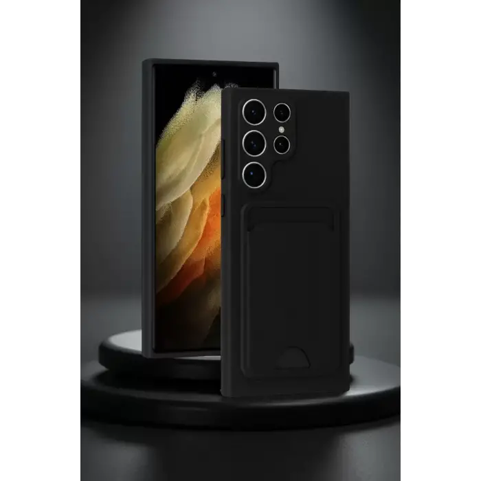 Newface Samsung Galaxy S24 Ultra Kılıf Kelvin Kartvizitli Silikon - Koyu Yeşil