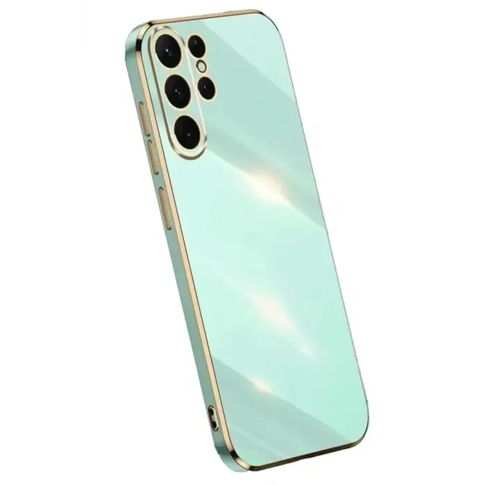 Newface Samsung Galaxy S24 Ultra Kılıf Volet Silikon - Açık Yeşil