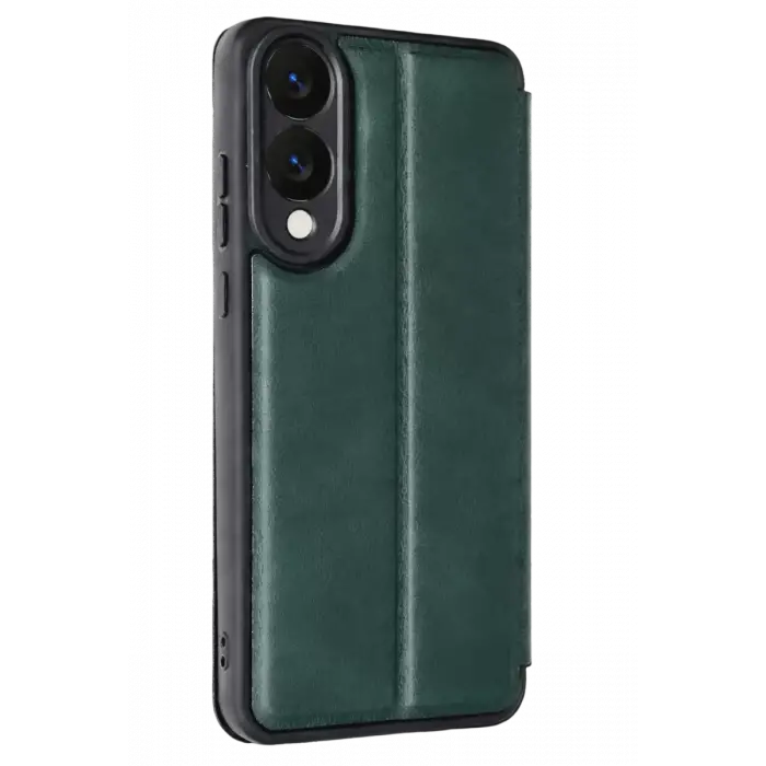 Newface Samsung Galaxy S25 Edge Flip Cover - Koyu Yeşil