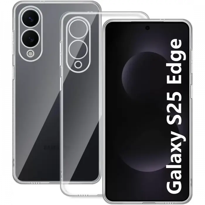 Newface Samsung Galaxy S25 Edge Kılıf Lüx Şeffaf Silikon