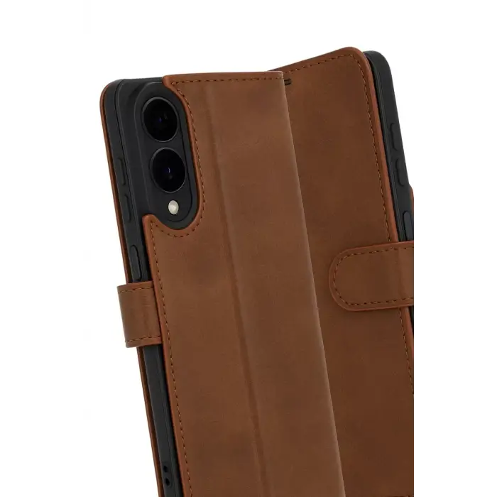 Newface Samsung Galaxy S25 Edge Trend S Plus Kapaklı Kılıf - Taba