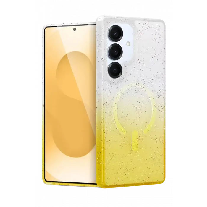 Newface Samsung Galaxy S25 Plus Pummel Shiny Magsafe Kapak - Gold