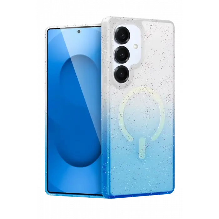 Newface Samsung Galaxy S25 Plus Pummel Shiny Magsafe Kapak - Mavi