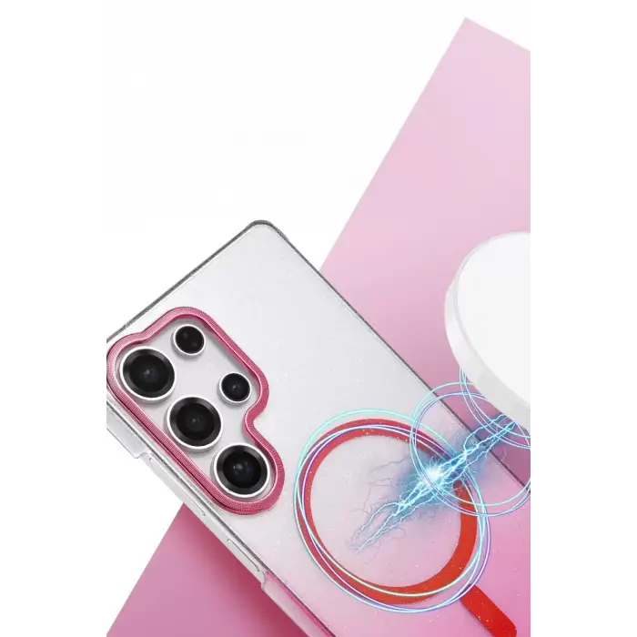 Newface Samsung Galaxy S25 Ultra Glossy Magsafe Kapak - Pembe