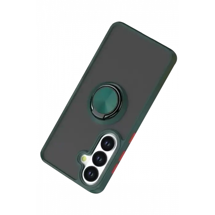 Newface Samsung Galaxy S26 Montreal Yüzüklü Silikon Kapak - Yeşil