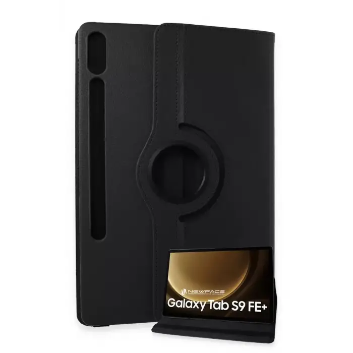 Newface Samsung Galaxy X610 Tab S9 FE Plus 12.4 Kılıf 360 Tablet Deri Kılıf - Siyah