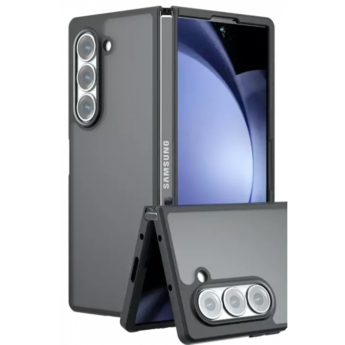 Newface Samsung Galaxy Z Fold 5 Kılıf Blur Fold Kapak - Mat Siyah