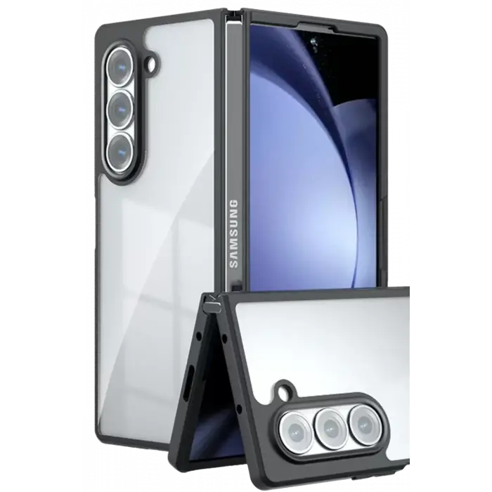 Newface Samsung Galaxy Z Fold 5 Kılıf Blur Fold Kapak - Siyah