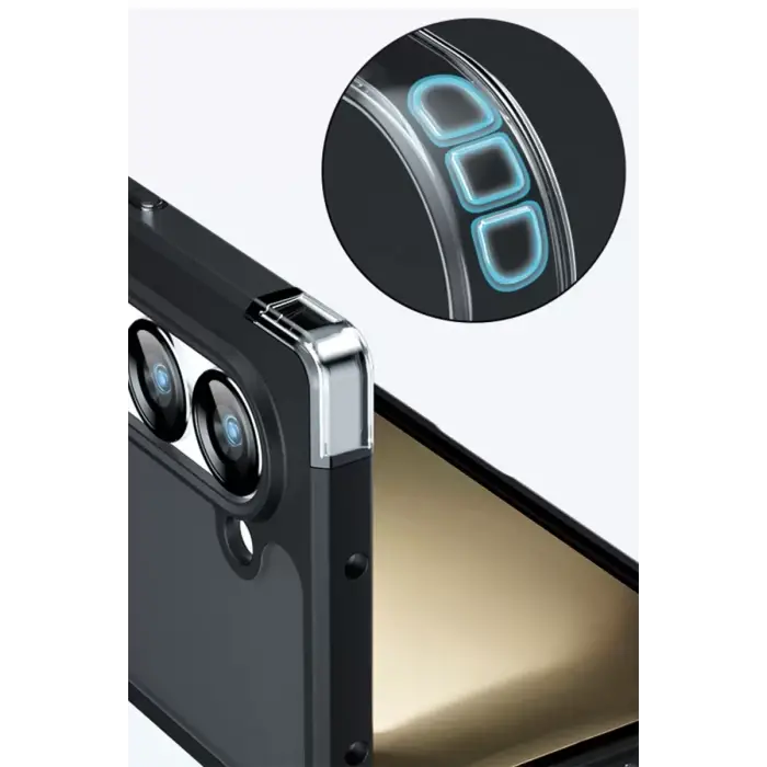 Newface Samsung Galaxy Z Fold 5 Kılıf Blur Fold Magsafe Kapak - Siyah