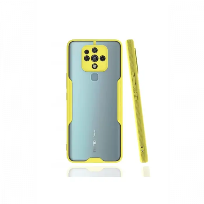 Newface Tecno Camon 16 Kılıf Platin Silikon - Sarı