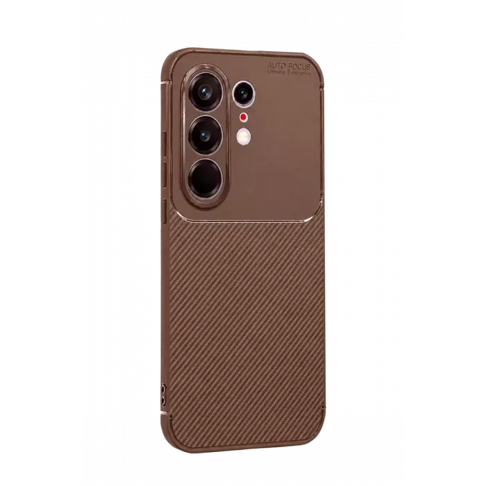 Newface Tecno Camon 50 Pro 5G Auto Focus Karbon Kapak - Kahverengi