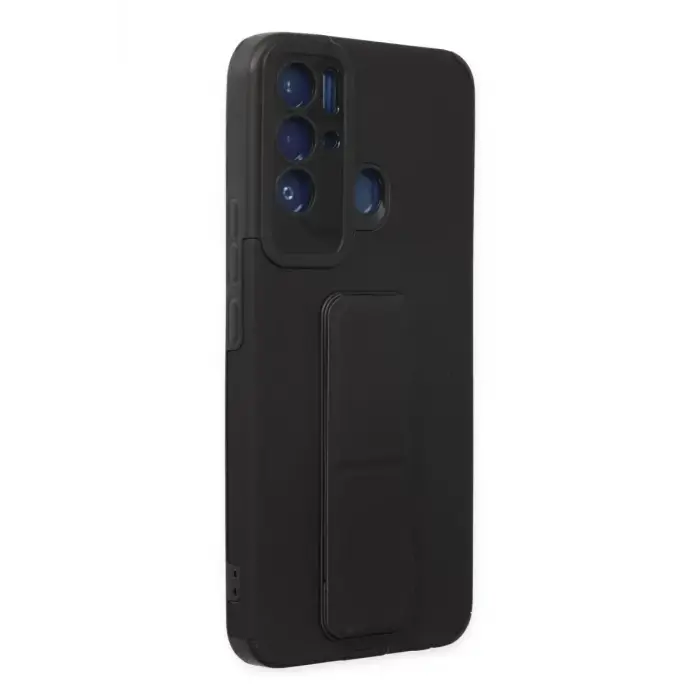 Newface Tecno Pova Neo Kılıf Mega Standlı Silikon - Siyah