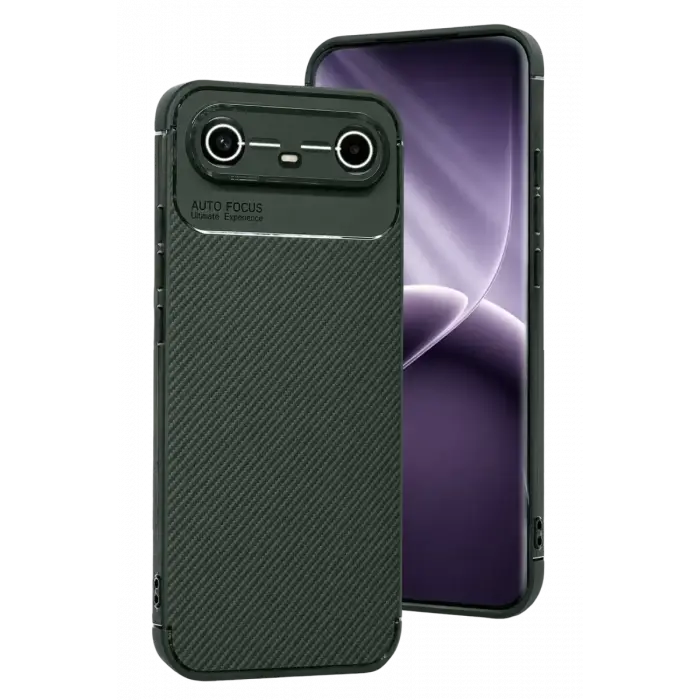 Newface Tecno Spark Slim 5G Auto Focus Karbon Kapak - Koyu Yeşil