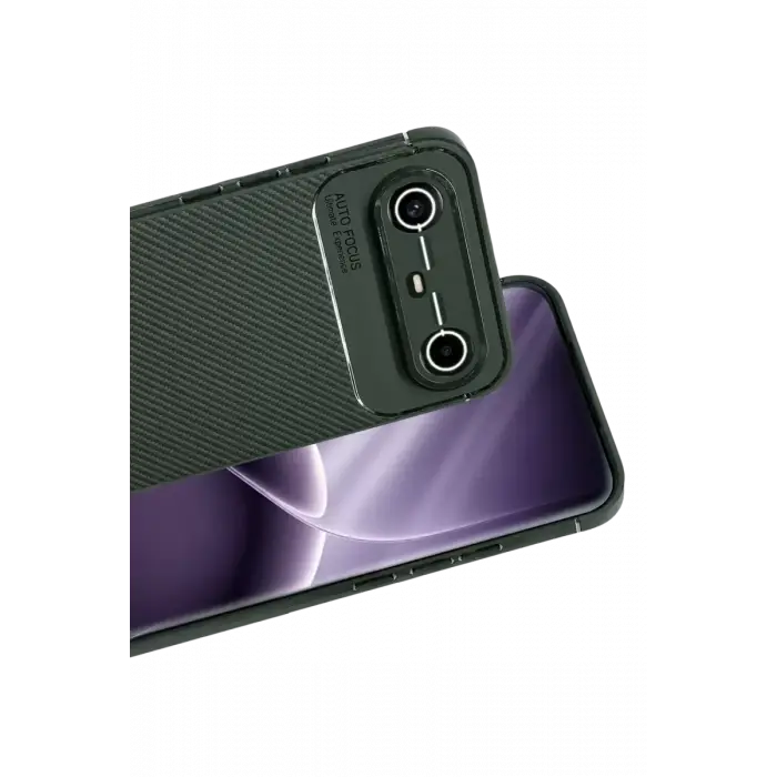 Newface Tecno Spark Slim 5G Auto Focus Karbon Kapak - Koyu Yeşil