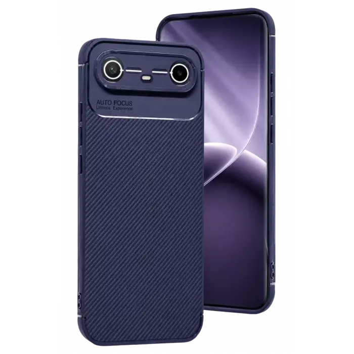 Newface Tecno Spark Slim 5G Auto Focus Karbon Kapak - Lacivert