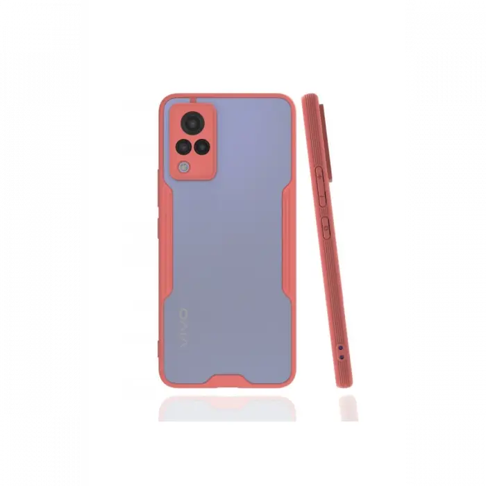 Newface Vivo V21 Kılıf Platin Silikon - Pembe