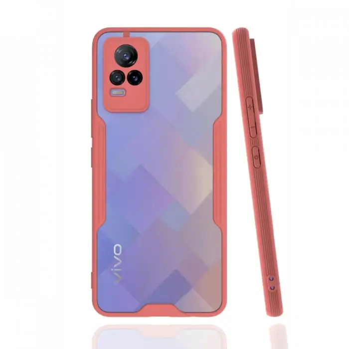 Newface Vivo V21e Kılıf Platin Silikon - Pembe