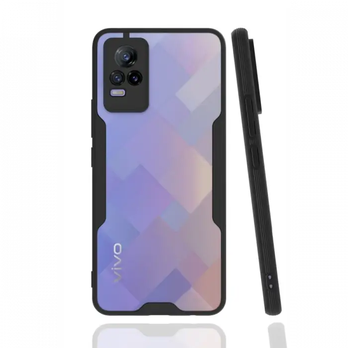 Newface Vivo V21e Kılıf Platin Silikon - Siyah