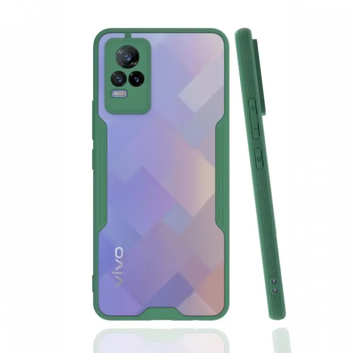 Newface Vivo V21e Kılıf Platin Silikon - Yeşil