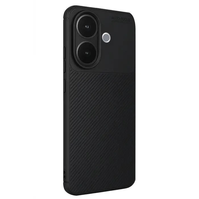 Newface Vivo V60 Lite Auto Focus Karbon Kapak - Siyah