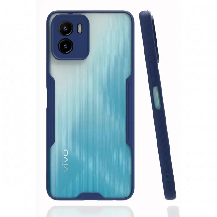 Newface Vivo Y15S Kılıf Platin Silikon - Lacivert