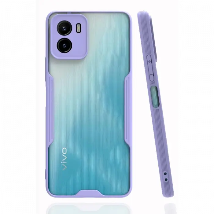 Newface Vivo Y15S Kılıf Platin Silikon - Lila