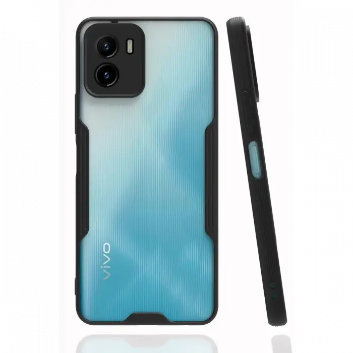 Newface Vivo Y15S Kılıf Platin Silikon - Siyah