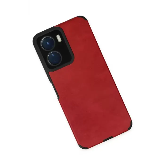 Newface Vivo Y16 Kılıf Loop Deri Silikon - Kırmızı