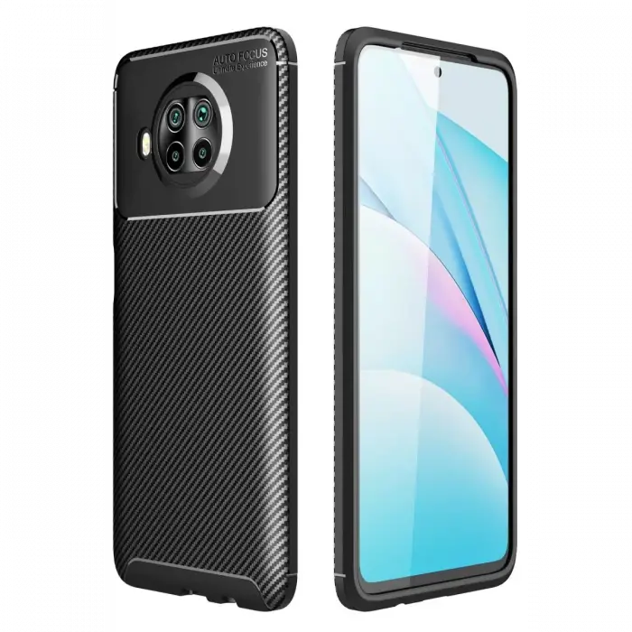 Newface Xiaomi Mi 10T Lite Kılıf Auto Focus Karbon Kapak - Siyah