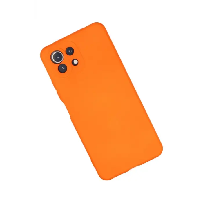 Newface Xiaomi Mİ 11 Lite Kılıf Nano içi Kadife Silikon - Turuncu