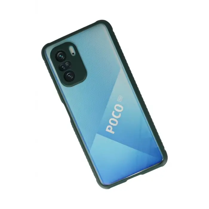 Newface Xiaomi Poco F3 Kılıf Miami Şeffaf Silikon - Koyu Yeşil