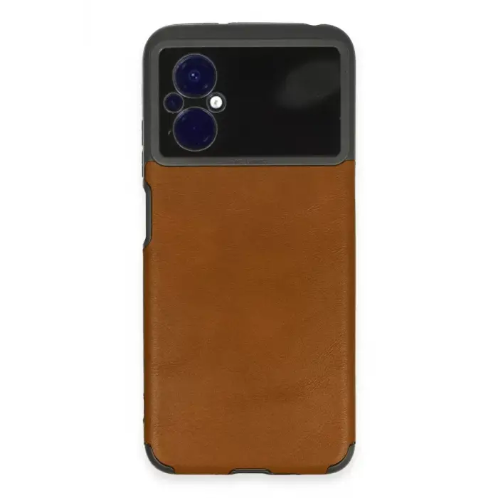 Newface Xiaomi Poco M5 Kılıf Loop Deri Silikon - Kahverengi