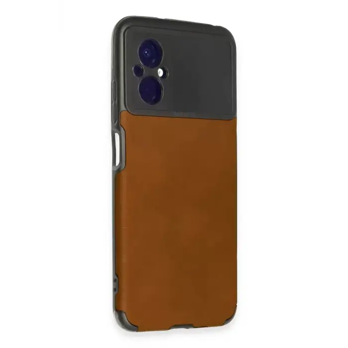 Newface Xiaomi Poco M5 Kılıf Loop Deri Silikon - Kahverengi
