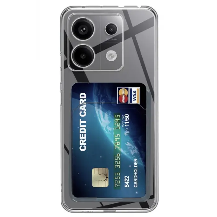 Newface Xiaomi Poco X6 Kılıf Kart Şeffaf Silikon - Şeffaf