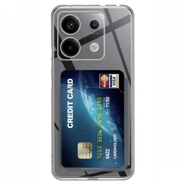 Newface Xiaomi Poco X6 Kılıf Kart Şeffaf Silikon - Şeffaf