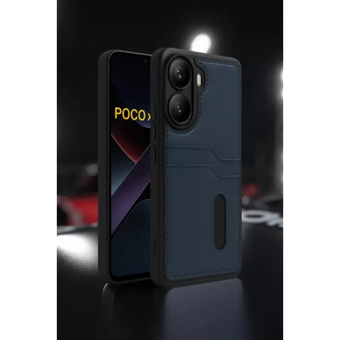 Newface Xiaomi Poco X7 Pro Kılıf Sara Kartvizitli Deri Kılıf - Taba