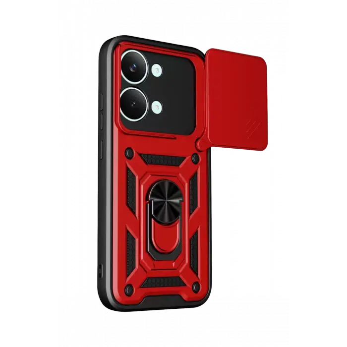 Newface Xiaomi Poco X8 Pro Max Pars Lens Yüzüklü Silikon - Kırmızı